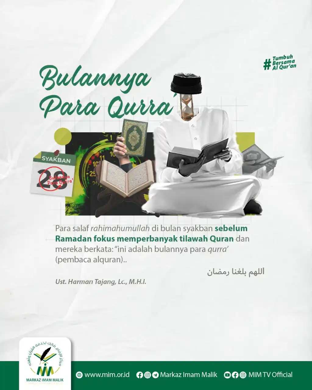Image from Markaz Imam Malik: Para salaf rahimahumullah di bulan syakban sebelum Ramadan fokus mempe...