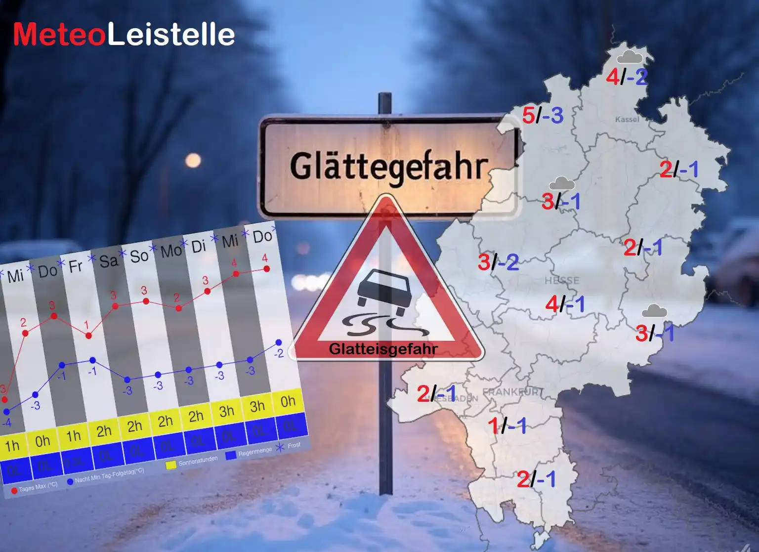 Image from Meteoleitstelle Hessen: Am heutigen Tag zieht eine schwache Kaltfront über Hessen von Westen n...