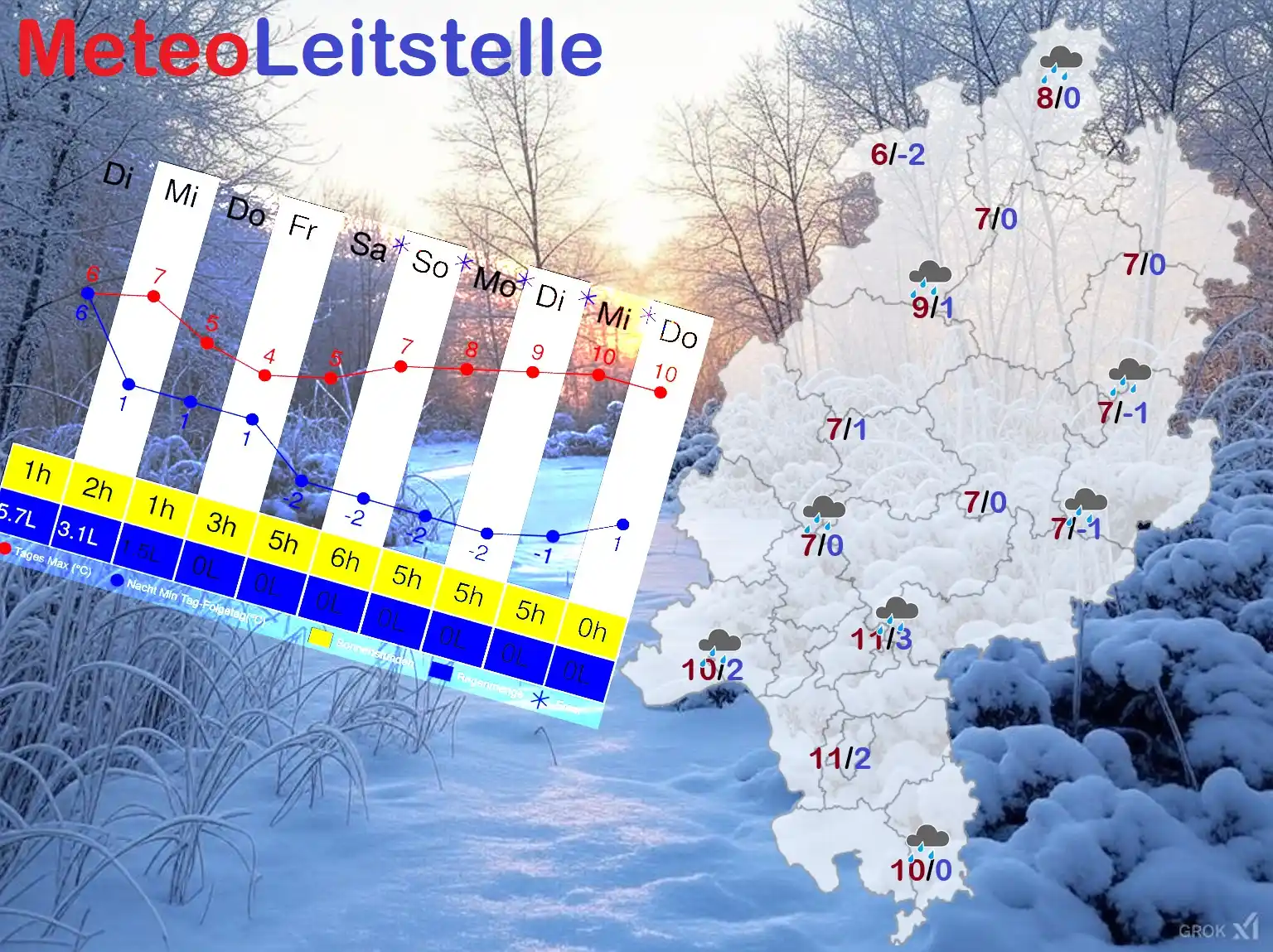 Image from Meteoleitstelle Hessen: Die Wetterlage wird sich in den nächsten Tagen weiter entwickeln, wobe...