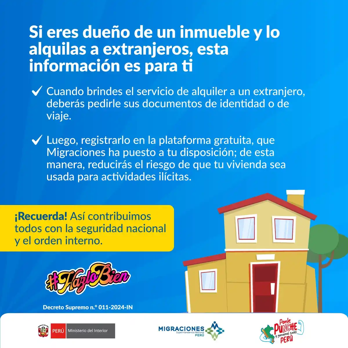 Image from Migraciones PERÚ: ¿Eres dueño de un inmueble? Recuerda que, si lo alquilas a un extranje...