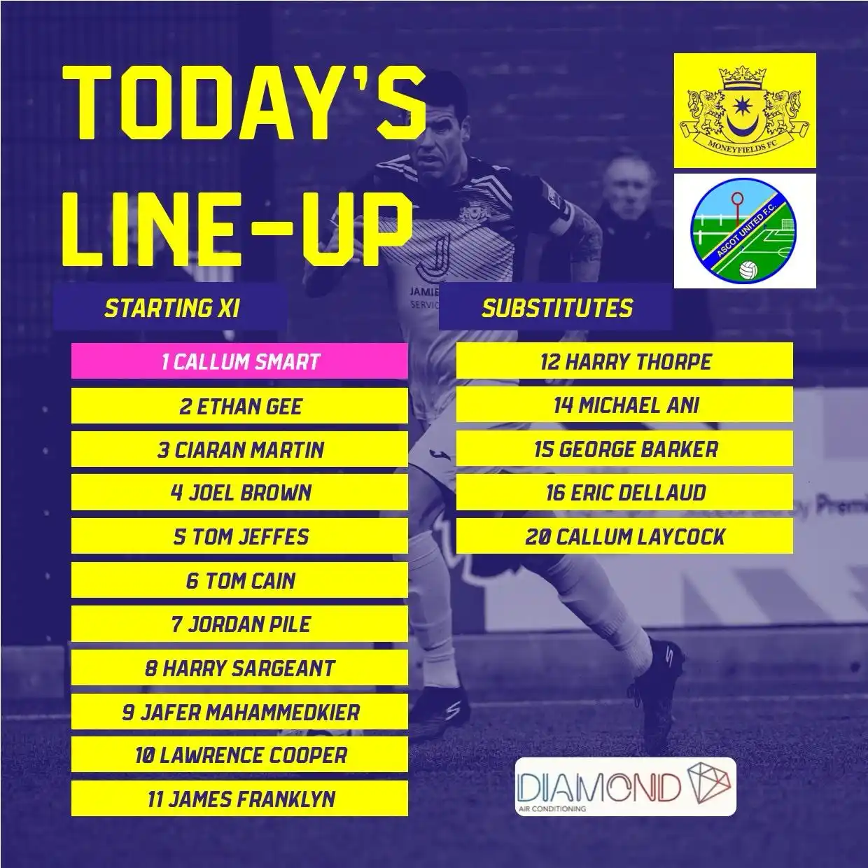 Image from Moneyfields FC: Unchanged ❌  🔙Harry Thorpe and Cal Laycock return to the bench  🔢 An...