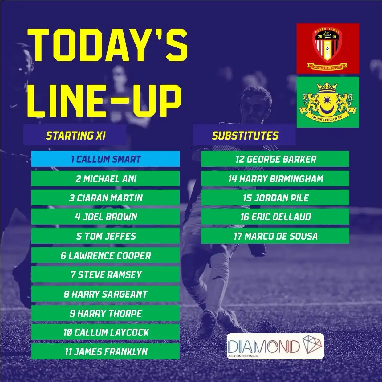 Image from Moneyfields FC: 4️⃣ changes to the Moneys XI for this afternoon’s clash! ↩️ <a class=...