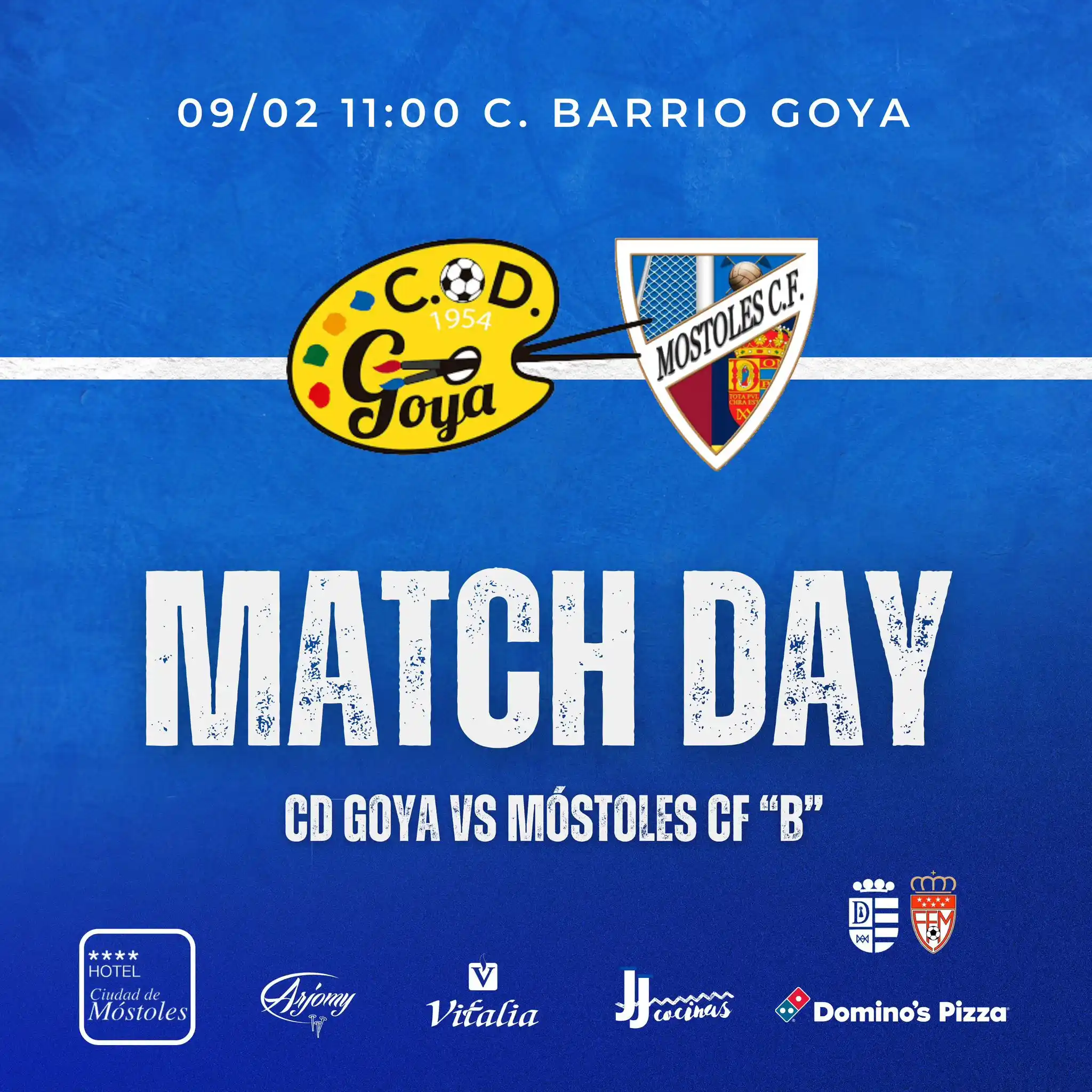 Image from Móstoles Club de Fútbol: MATCH DAY 🔵 El filial se enfrenta al CD Goya a las 11:00 en C. Barri...