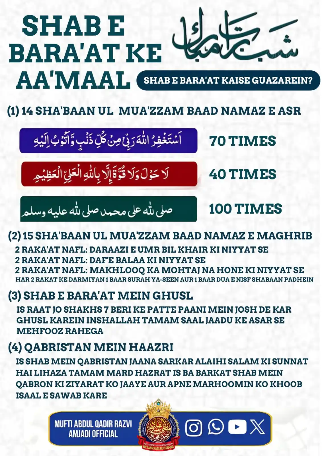 Mufti Abdul Qadir Razvi Amjadi post