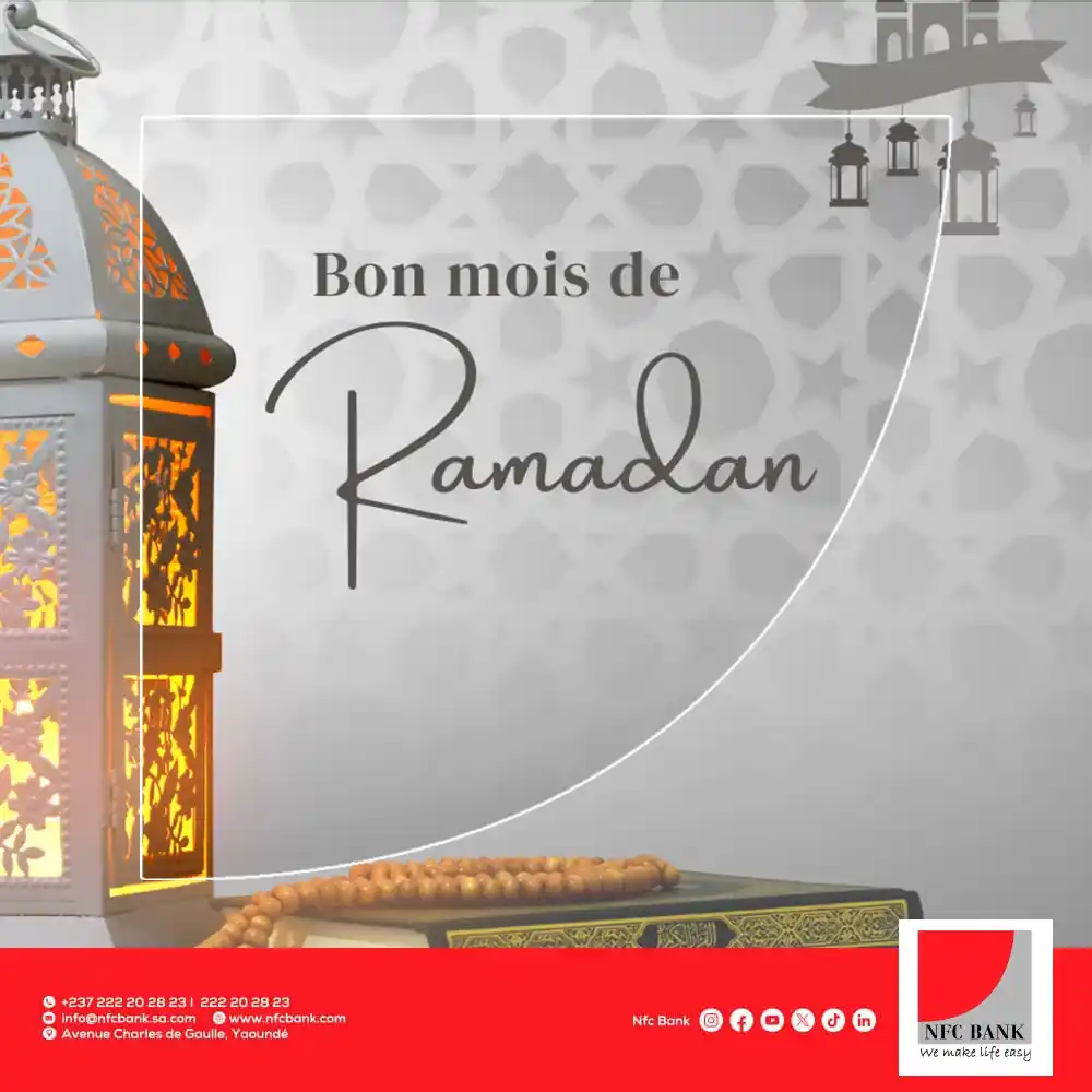 Image from NFC Bank: 🌙 Bon mois de Ramadan 🌙 Que ce mois sacré vous apporte paix, sérénit...