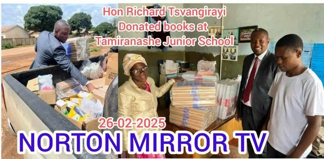 Image from Norton Mirror TV: MP’s Donation Shines Hope on Tamiranashe Primary’s Exam Dreams in Nort...