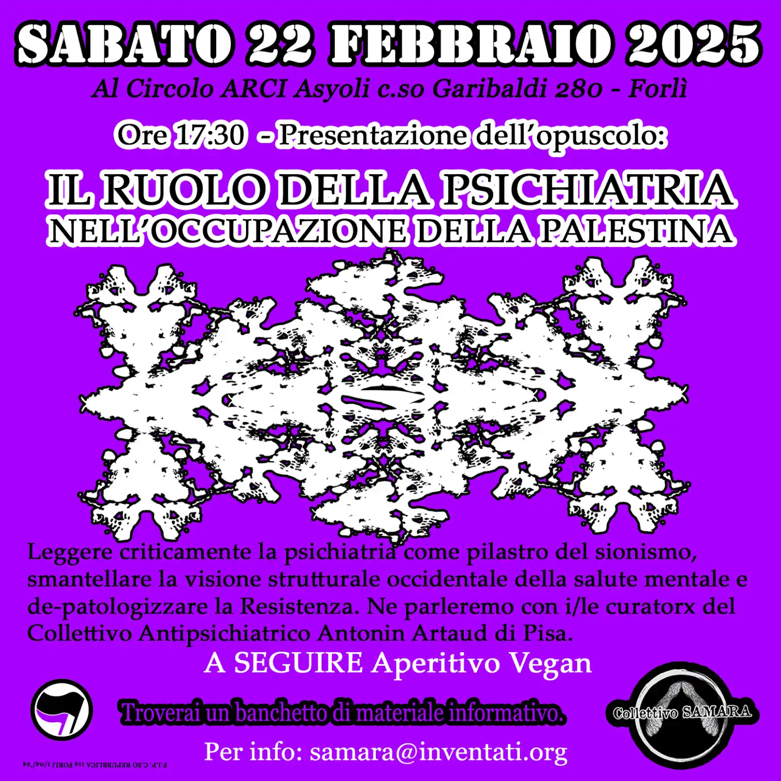 Image from Osservatorio Repressione: *Forlì sabato 22 febbraio 2025 al Circolo arci Asyoli c.so Garibaldi n...