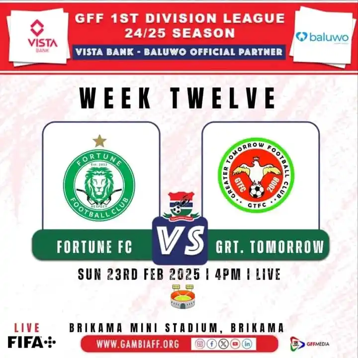 Image from PAPSEY SPORT NEWS⚽️✅: Fixtures for Sunday 23rd February 2025 GFF First Division League <a cl...