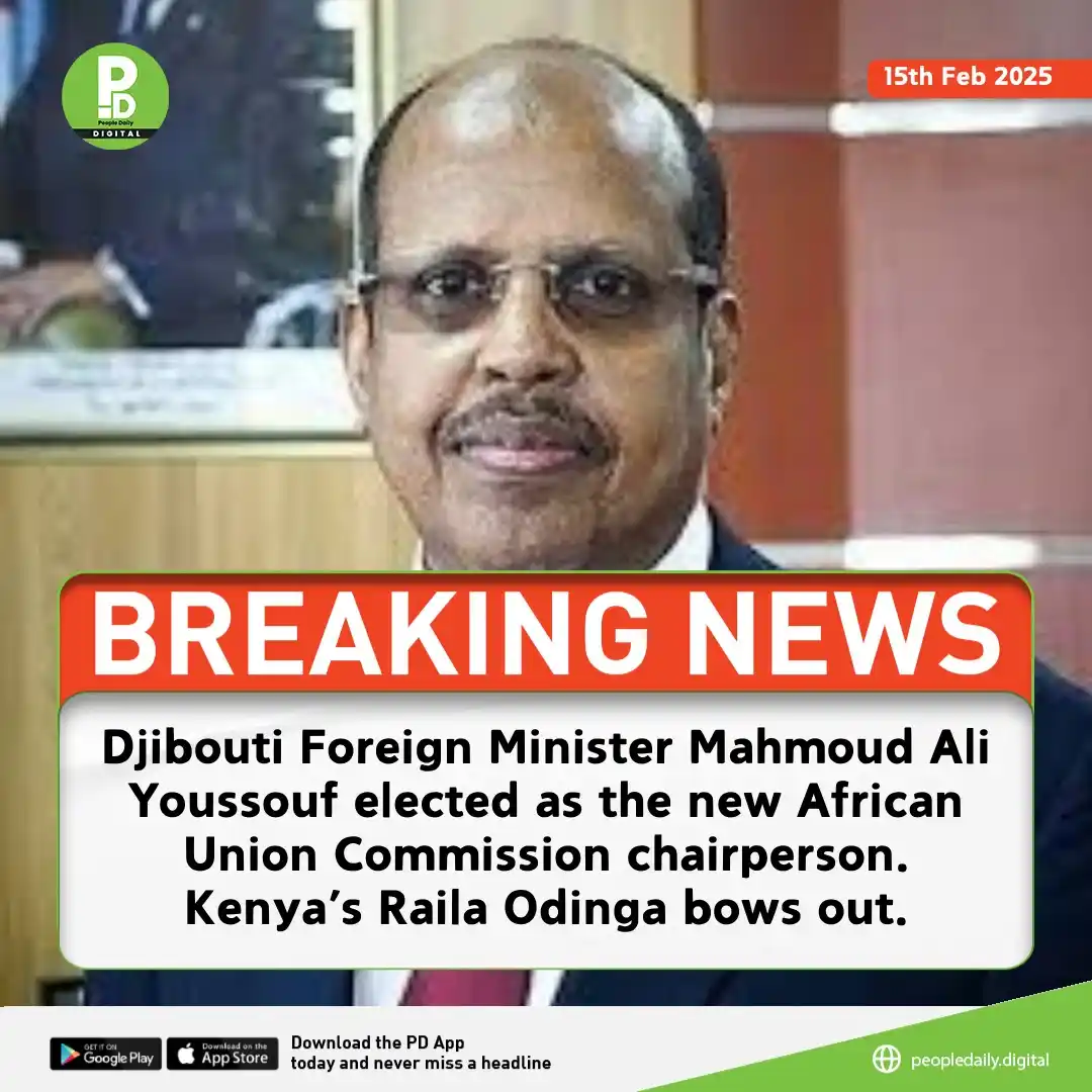 Image from People Daily: BREAKING: Djibouti Foreign Minister Mahmoud Ali Youssouf elected as th...
