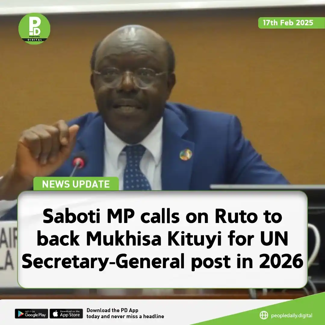 Image from People Daily: Saboti MP Caleb Amisi urges President Ruto to back Dr. Mukhisa Kituyi ...