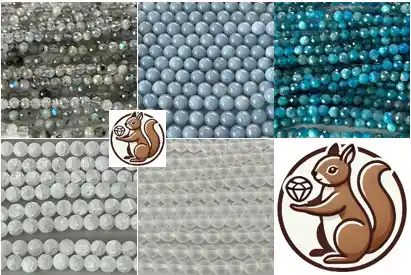 Image from Perlengold.ch: Labradorit facettiert ~4.2mm Aquamarin glatt ~8.5mm Apatit facettiert ...