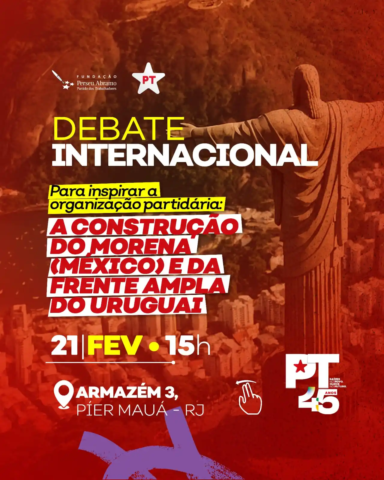 Image from PT - Partido dos Trabalhadores: Junte-se a nós no aniversário do PT para um debate enriquecedor com lí...