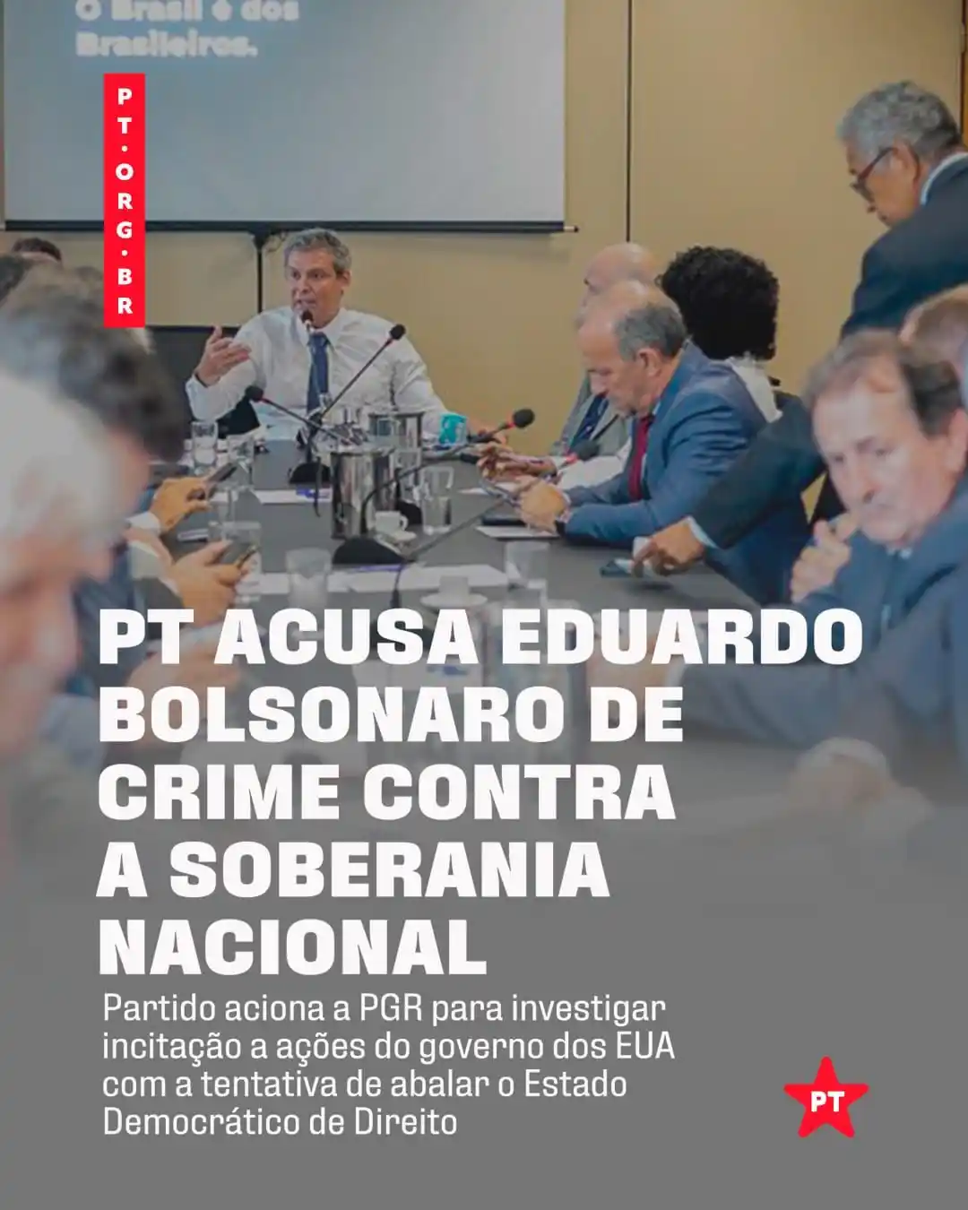 Image from PT - Partido dos Trabalhadores: 🚨 O Partido dos Trabalhadores denuncia o Deputado Eduardo Bolsonaro p...