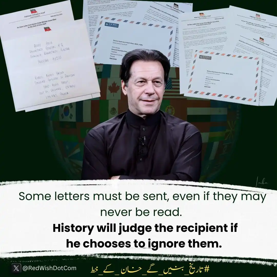 Image from PTI Official Canada : Imran Khan’s letters to the Army Chief are historic and cannot be igno...