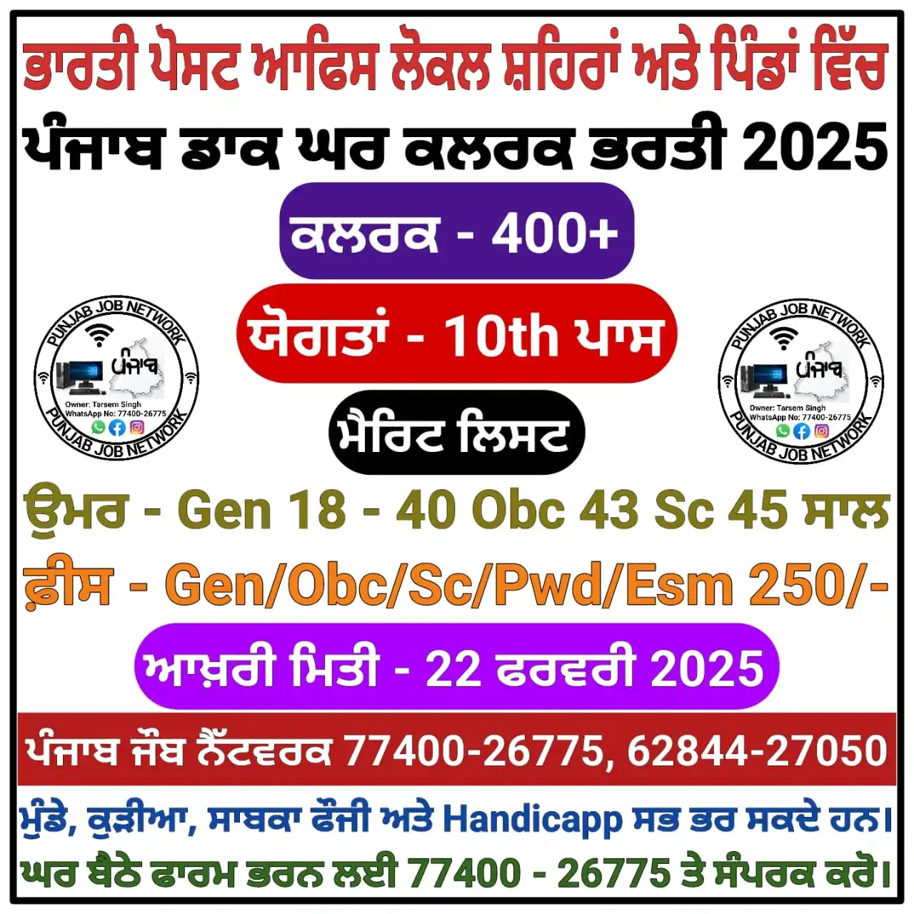 Punjab Job Network post