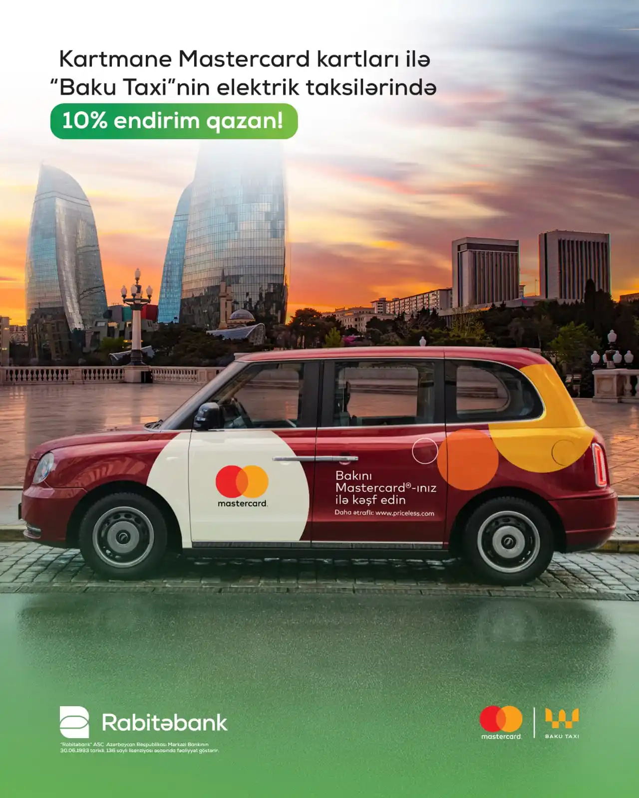 Image from Rabitəbank: Kartmane Mastercard kartı ilə sərfəli səyahət şansı! 🚖 İndi “Baku Ta...