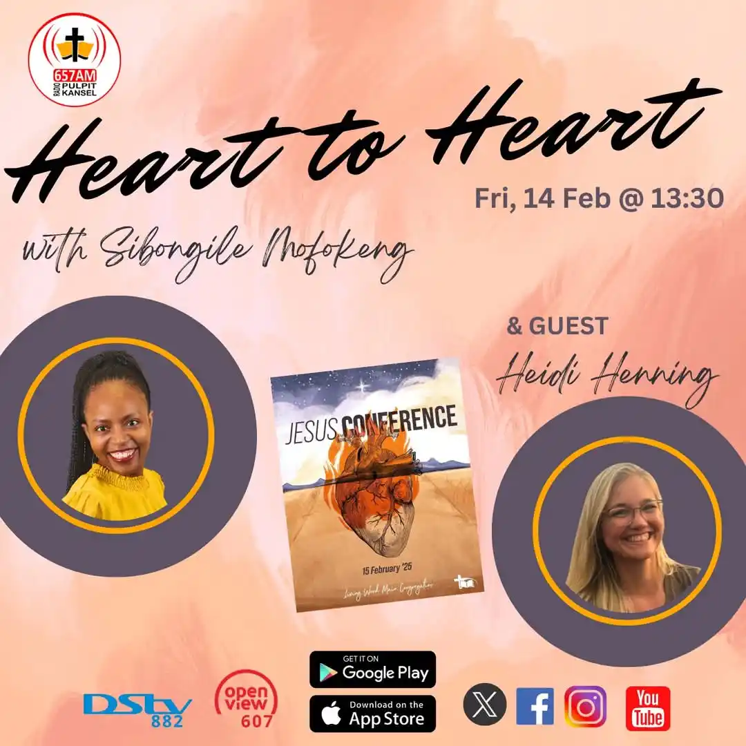 Image from Radio Pulpit: 🎙️ Tune in to Heart to Heart Today @13:30! 🎙️ Join Sibongile Mofo...