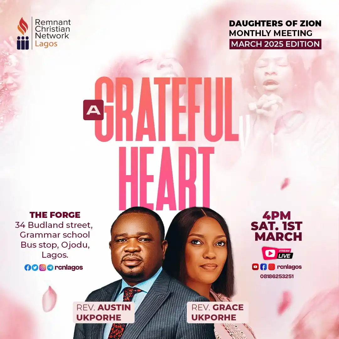 Image from RCNLagos: In everything give thanks; for this is the will of God in Christ Jesus...