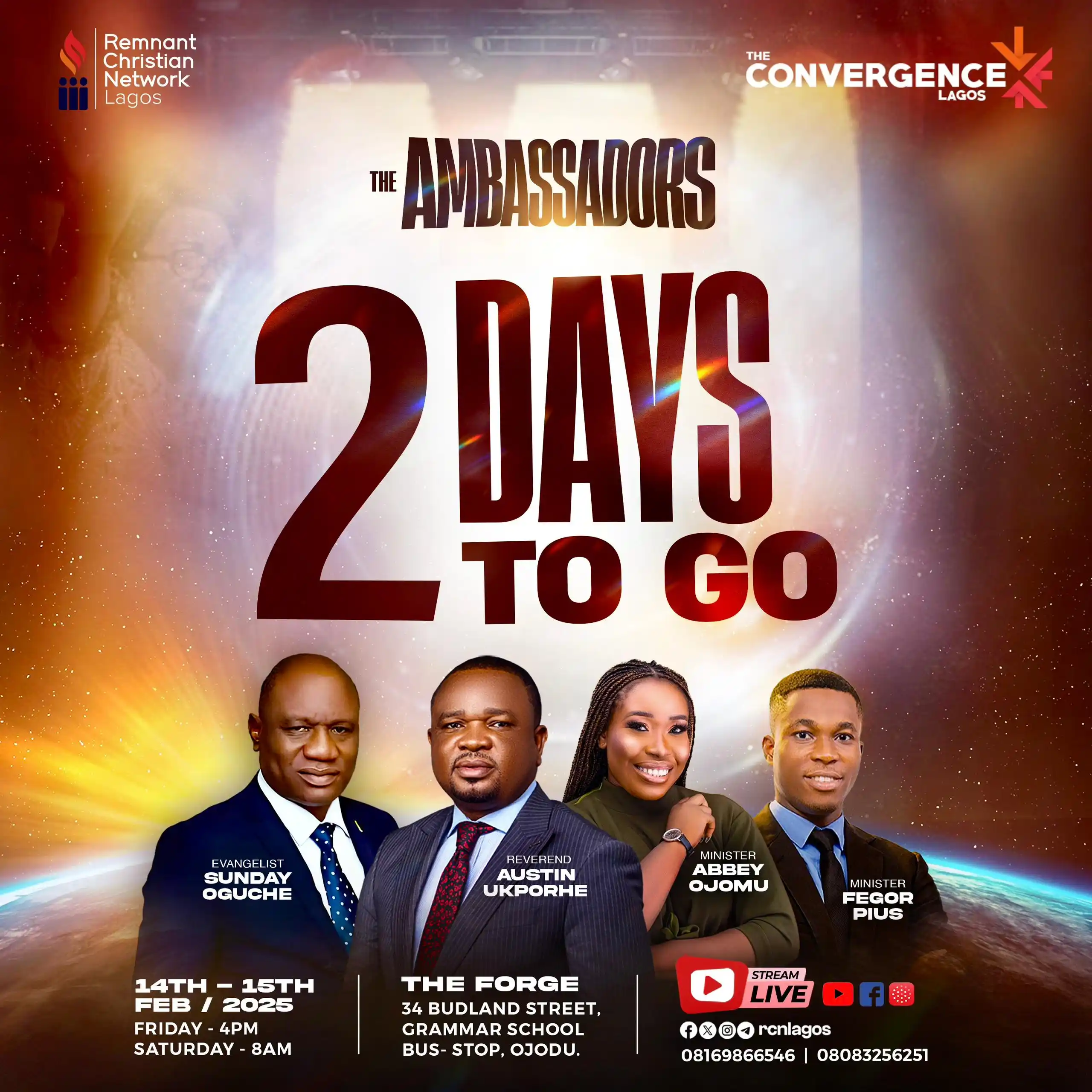 Image from RCNLagos: The countdown continues! "Now then, we are ambassadors for Christ, as...