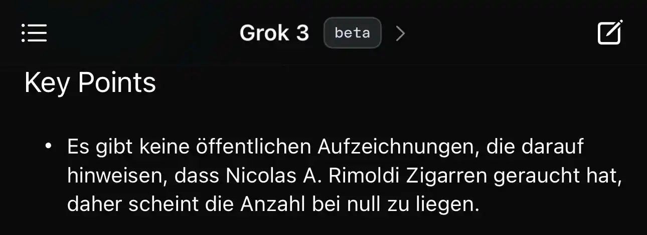 Image from RIMOLDI 🇨🇭: Laut Grok3 lebe ich gesund und rauche keine Zigarren....