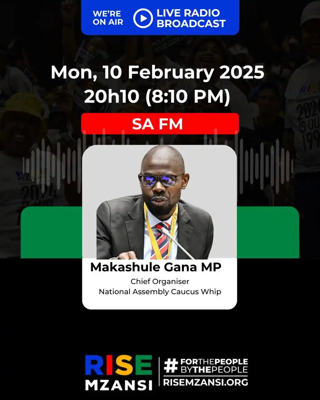 Image from RISE Mzansi: [LIVE 🔴] Join RISE Mzansi National Assembly Caucus Whip, Makashule Ga...