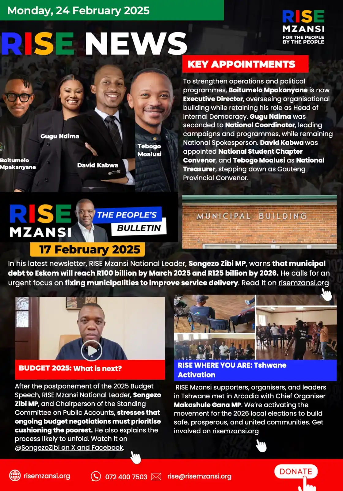 Image from RISE Mzansi: [RISE NEWS] Key Appointments, Budget 2025 And More  In our first editi...