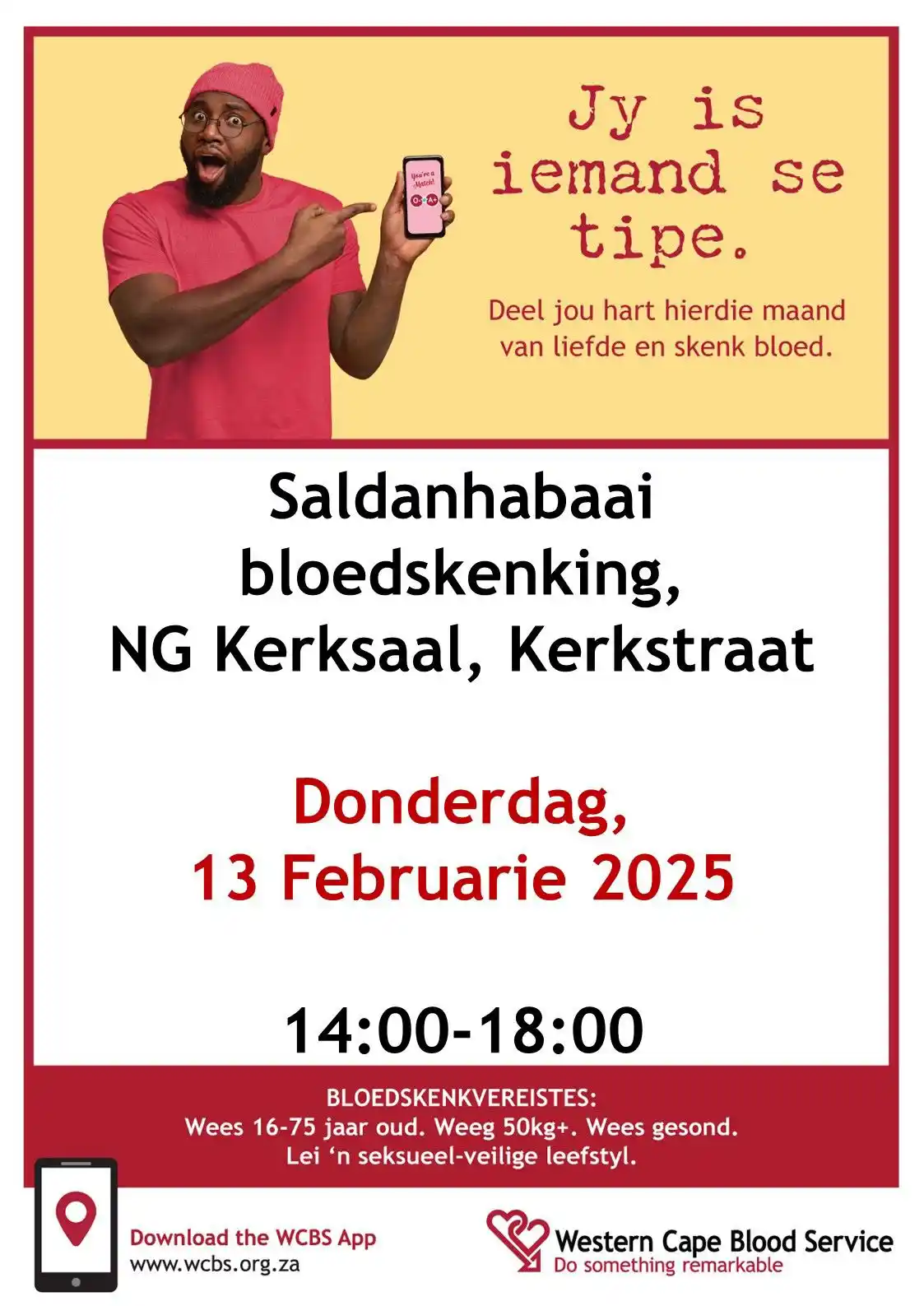 Image from Saldanha Bay Municipality: Give someone a lifeline, donate blood 🩸 To find your closest blood d...