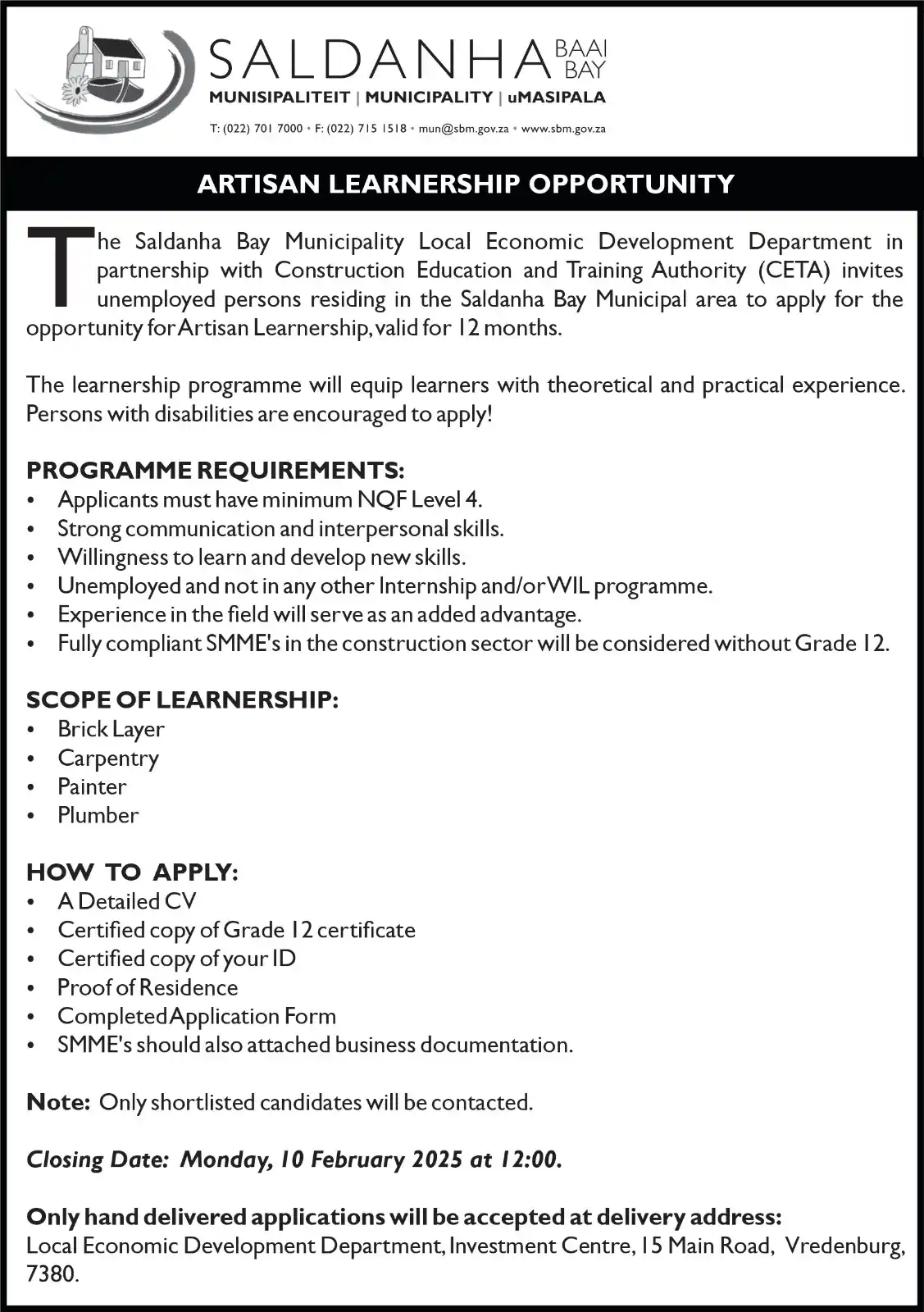 Saldanha Bay Municipality post