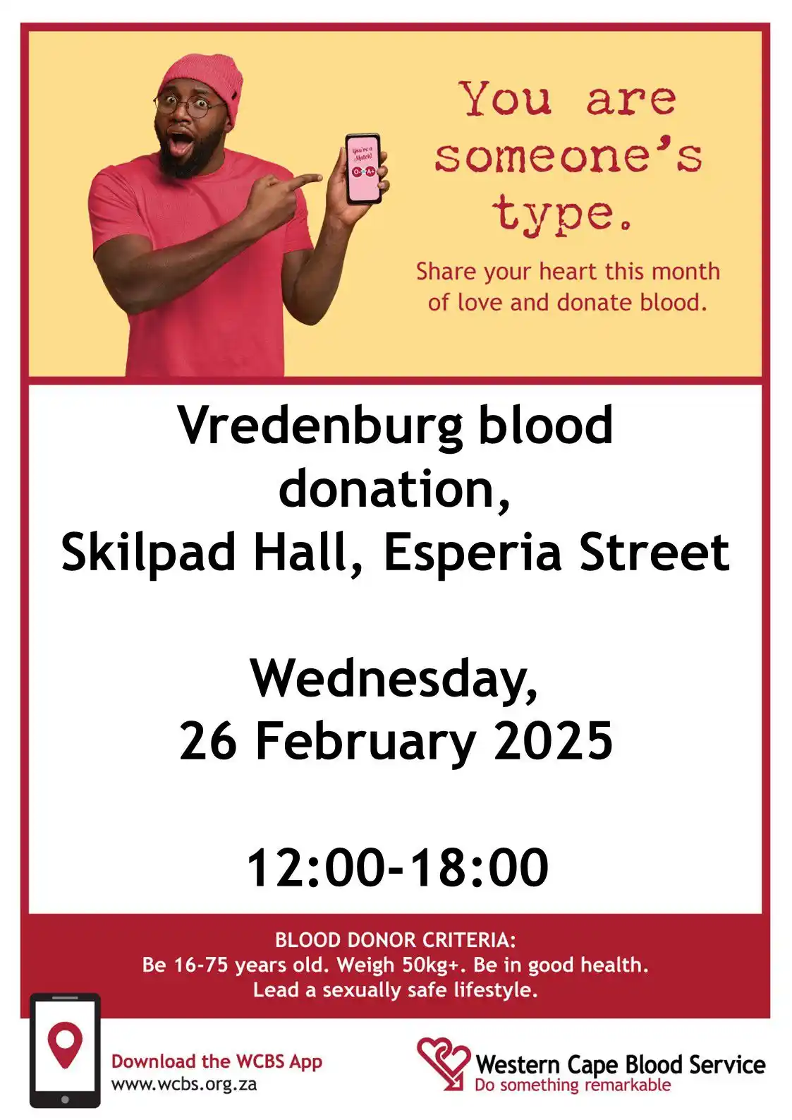 Image from Saldanha Bay Municipality: Western Cape Blood Service: Blood Donation Clinics, 26 February 2025 (...
