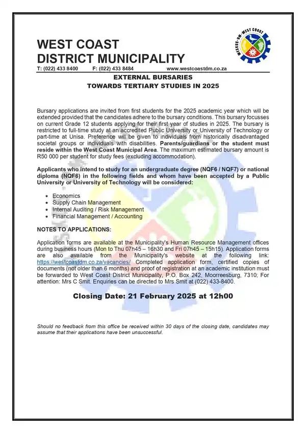 Saldanha Bay Municipality post