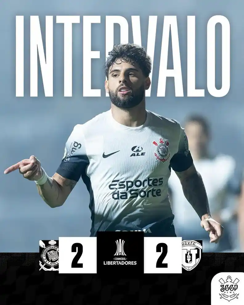Image from SCCP News | Corinthians: ⚫️⚪️ | FIM DO PRIMEIRO TEMPO! 🥅 | Corinthians 2x2 Universidad Centra...