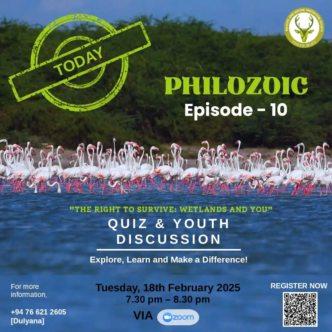 Image from School Quizzers' Association - Sri Lanka: Happening today! ⏳ Quiz & Youth Discussion on Wetlands 🌿🦩 Join us ...