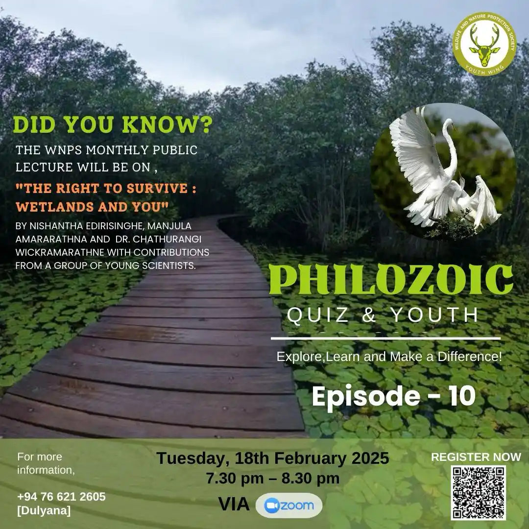 Image from School Quizzers' Association - Sri Lanka: Quiz & Youth Discussion on Wetlands 🌿🦩 Join us for the 10th episod...