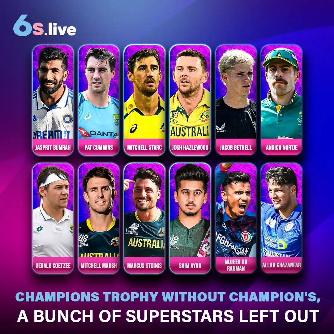Image from Six6s - India: Several star cricketers will be missing the 2025 ICC Champions Trophy ...