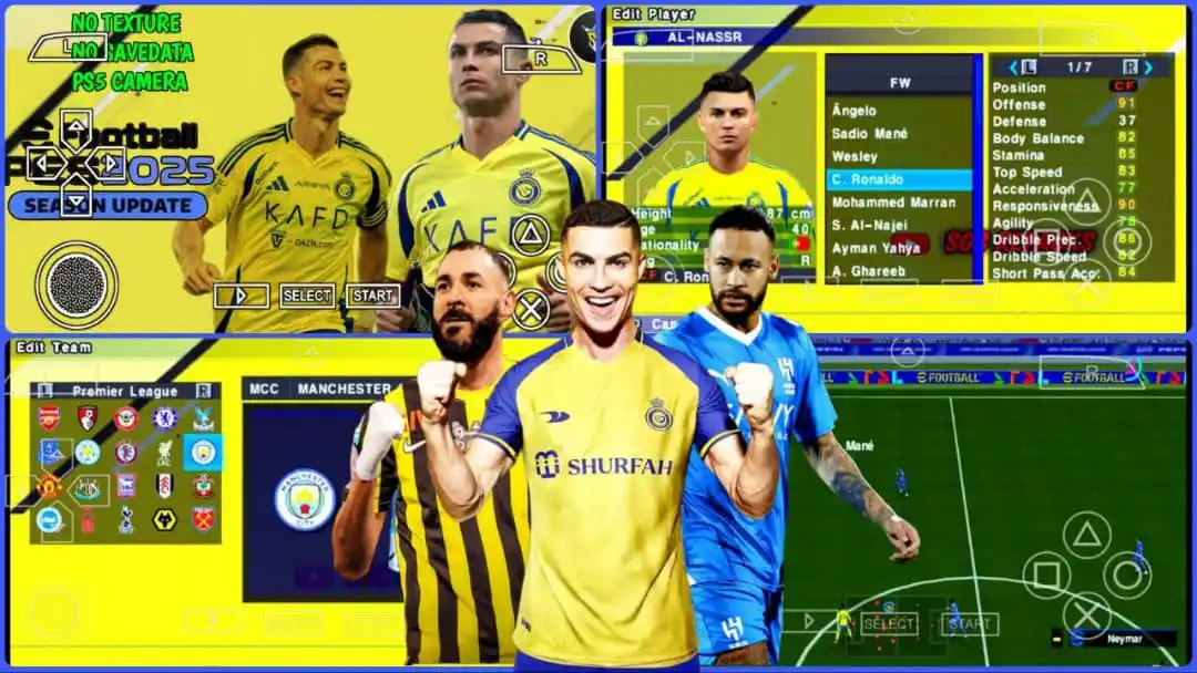 Image from ๐ฆ๐๐ฌ ๐๐๐ ๐ ๐ฆ๐ง๐จ๐๐๐ข: โ๏ธ EFOOTBALL PES 2025 V3 PPSSPP ISO NO TEXTURES & NO SAVEDATA FULL TRA...