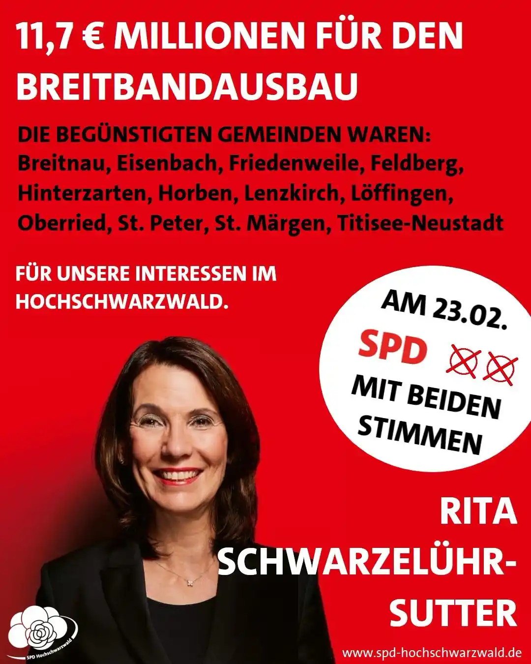 Image from SPD Hochschwarzwald : Rita Schwarzelühr-Sutter ist unsere Abgeordnete für den Wahlkreis Wald...