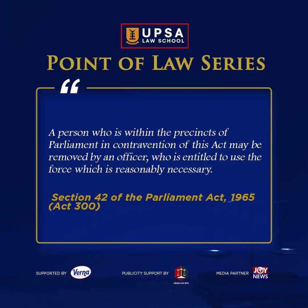 Image from Student Times - UPSA: Did you know? Under Section 42 of the Parliament Act, 1965 (Act 300),...