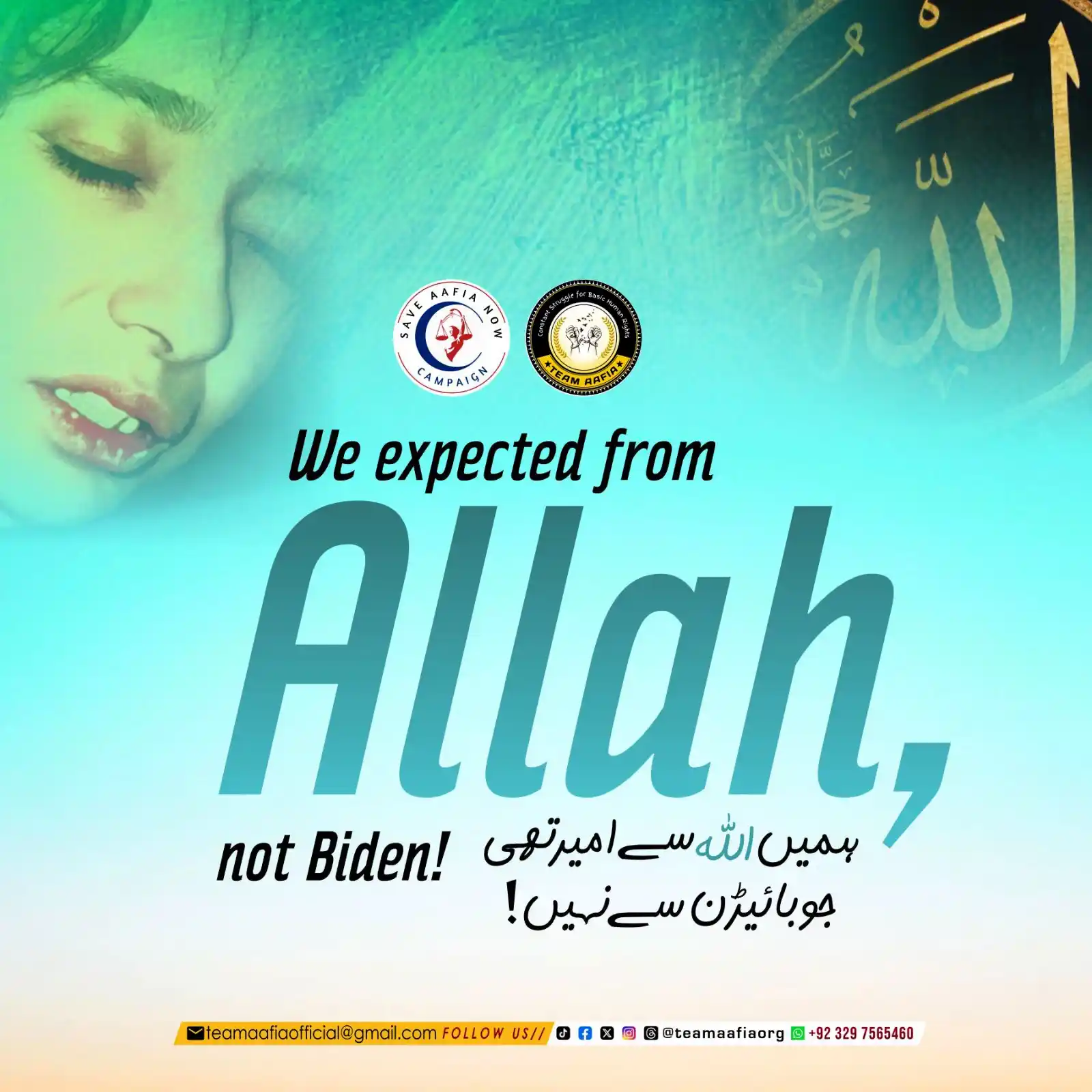 Team Aafia Official post