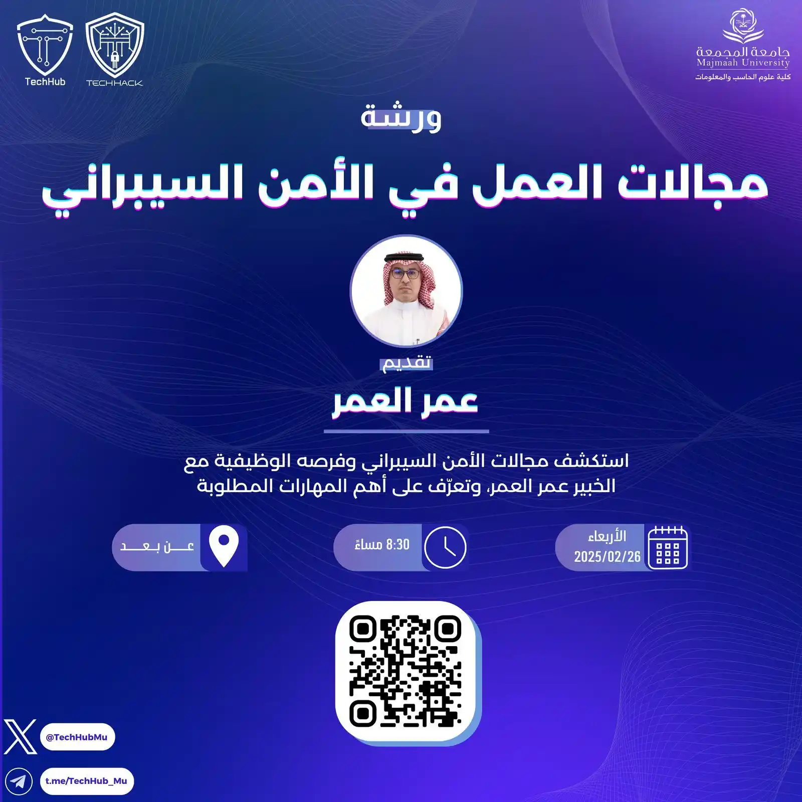 Image from TechHub Club: 🚀 أول دورات TechHack هذا الترم 💪
- مجالات العمل في الأمن السيبراني!...