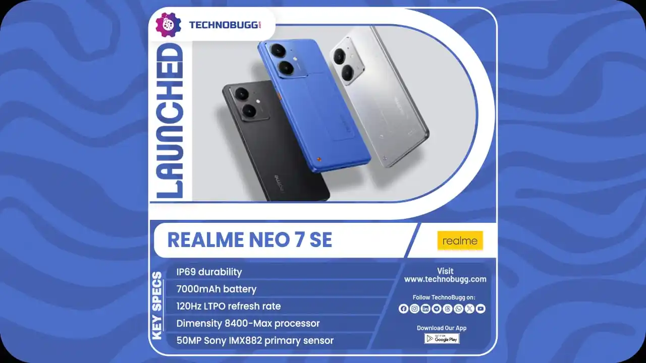 Image from TechnoBugg: Realme Neo 7 SE Unveiled Read more : https://www.technobugg.com/realm...