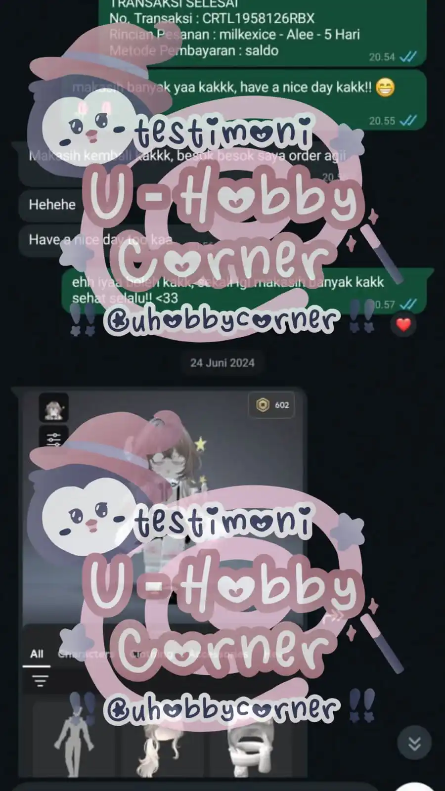 Testimoni by Miu @uhobbycorner post