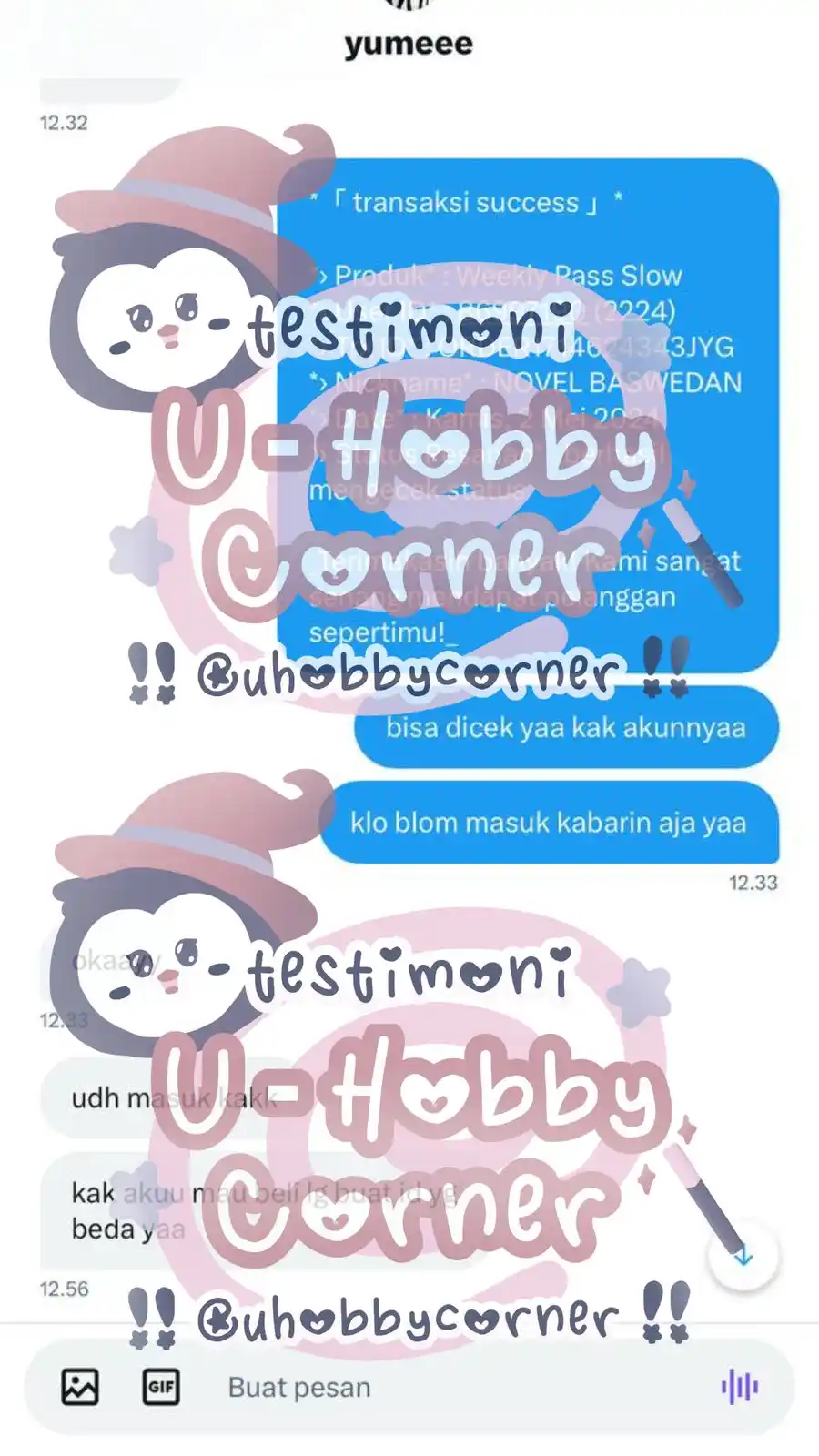 Testimoni by Miu @uhobbycorner post