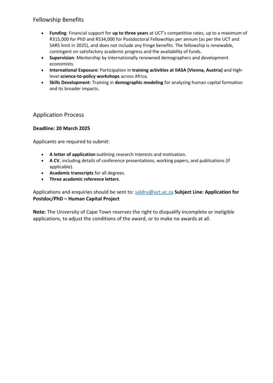 Image from The African Network : I'm very pleased to share these 3-year opportunities for 3 Postdoctora...