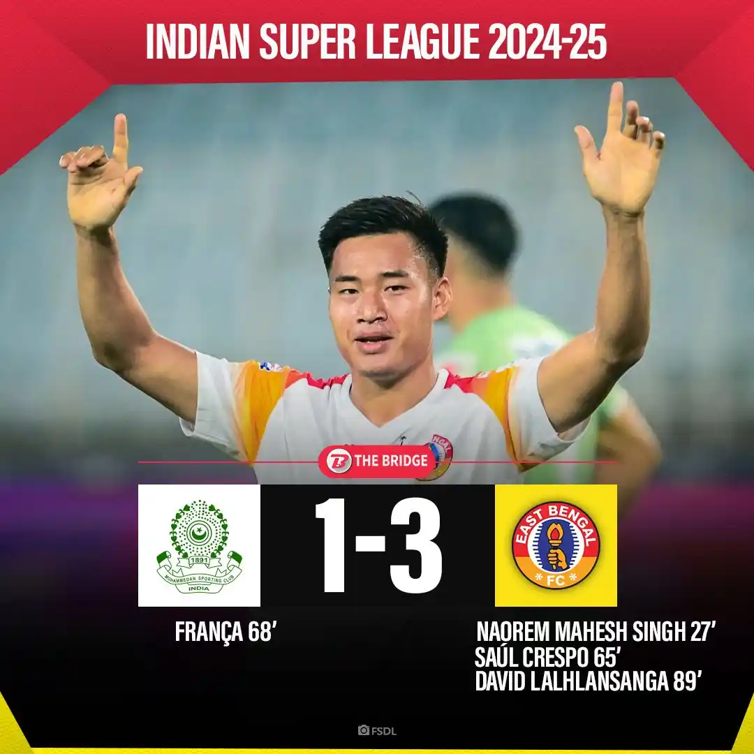 Image from The Bridge: 🔥 East Bengal FC secure a dominant 3-1 win over Mohammedan SC! Goal...
