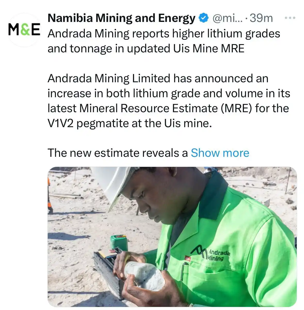 The Brief Live and Namibia Mining & Energy  post