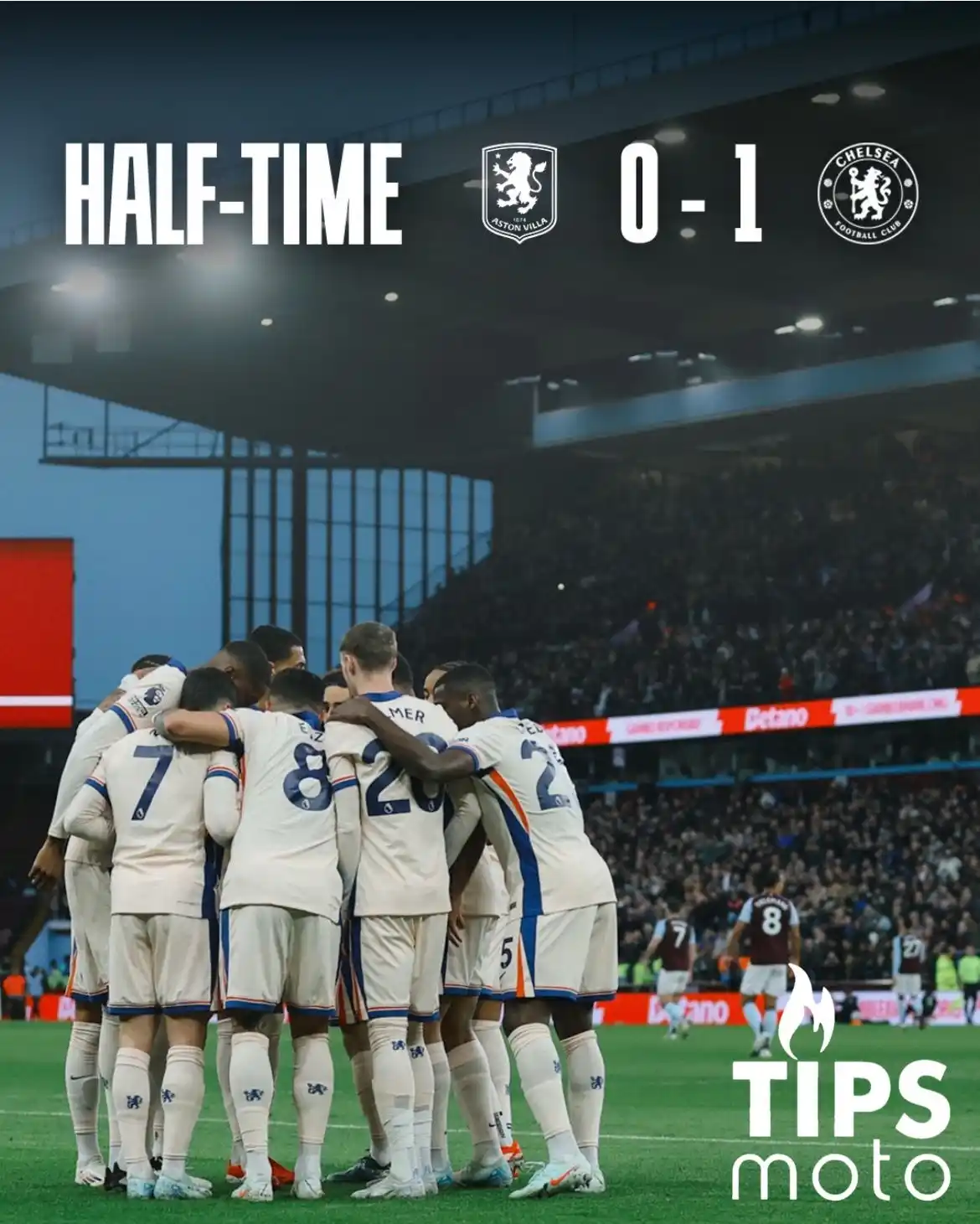 Image from TIPS moto🔥: Halftime: Aston Villa FC 0-1 Chelsea Football Club 🔥⚡️ Chelsea lead a...