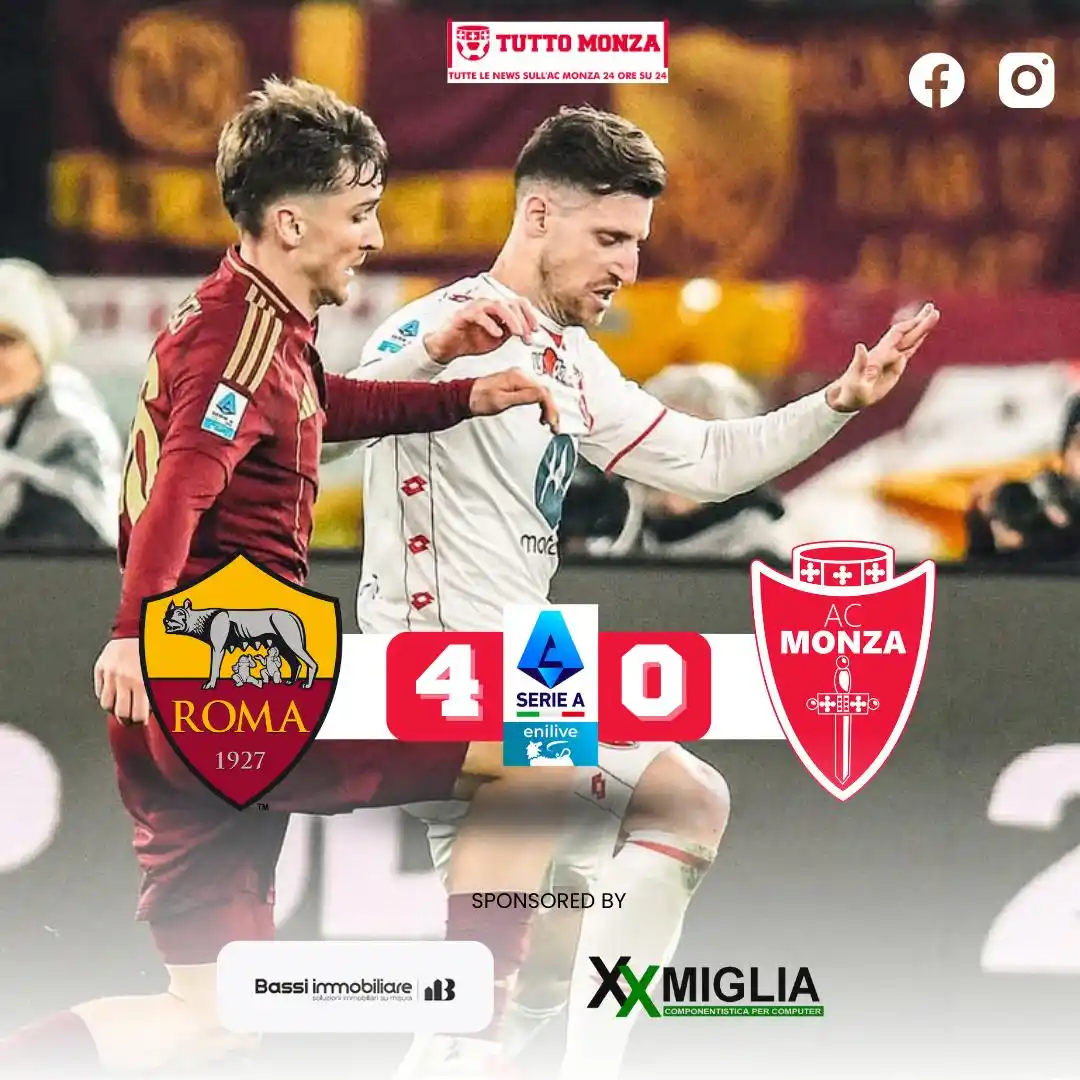 Image from TuttoMonza: 👎🏻 debacle (e resa?) totale: finisce 4-0 per la Roma, a segno Saelem...