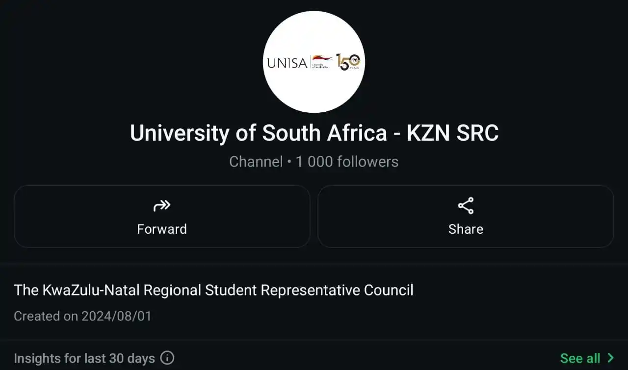 University of South Africa - KZN SRC post
