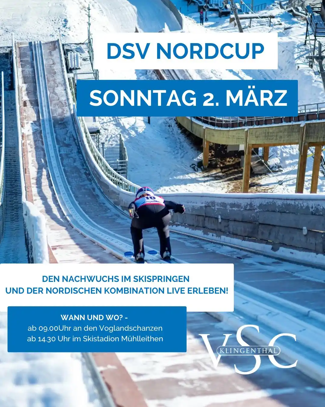 Image from VSC Klingenthal Intern: 📢 Der DSV Nordcup ist wieder zu Gast in Klingenthal! ❄️⛷️ Nachdem wir...