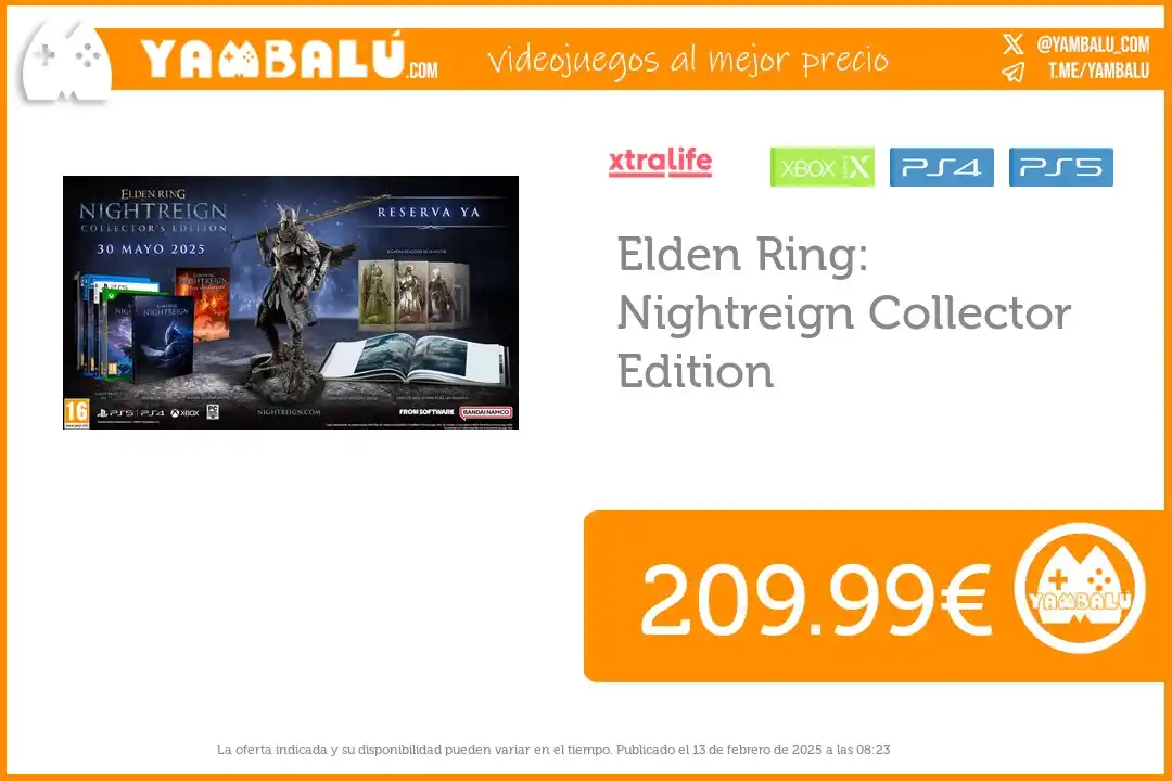Image from Yambalú PlayStation - Ofertas de videojuegos para Playstation 5, PlayStation 4: Disponible *Elden Ring: Nightreign Collector Edition* por *209.99€* e...